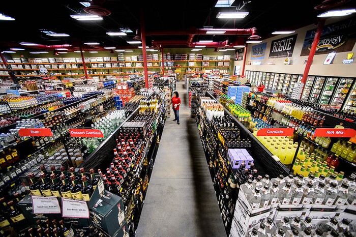 (Trent Nelson | The Salt Lake Tribune)  Lee's Discount Liquor store in West Wendover, Nevada, Tuesday November 7, 2017. It is the 22nd — and largest — store for the large liquor retailer at 30,000 square feet. The Wendover store is surely a temptation for Utah consumers as it carries 6,000 different types of products at lower prices than Utah liquor stores. But it is illegal to bring booze across state lines.