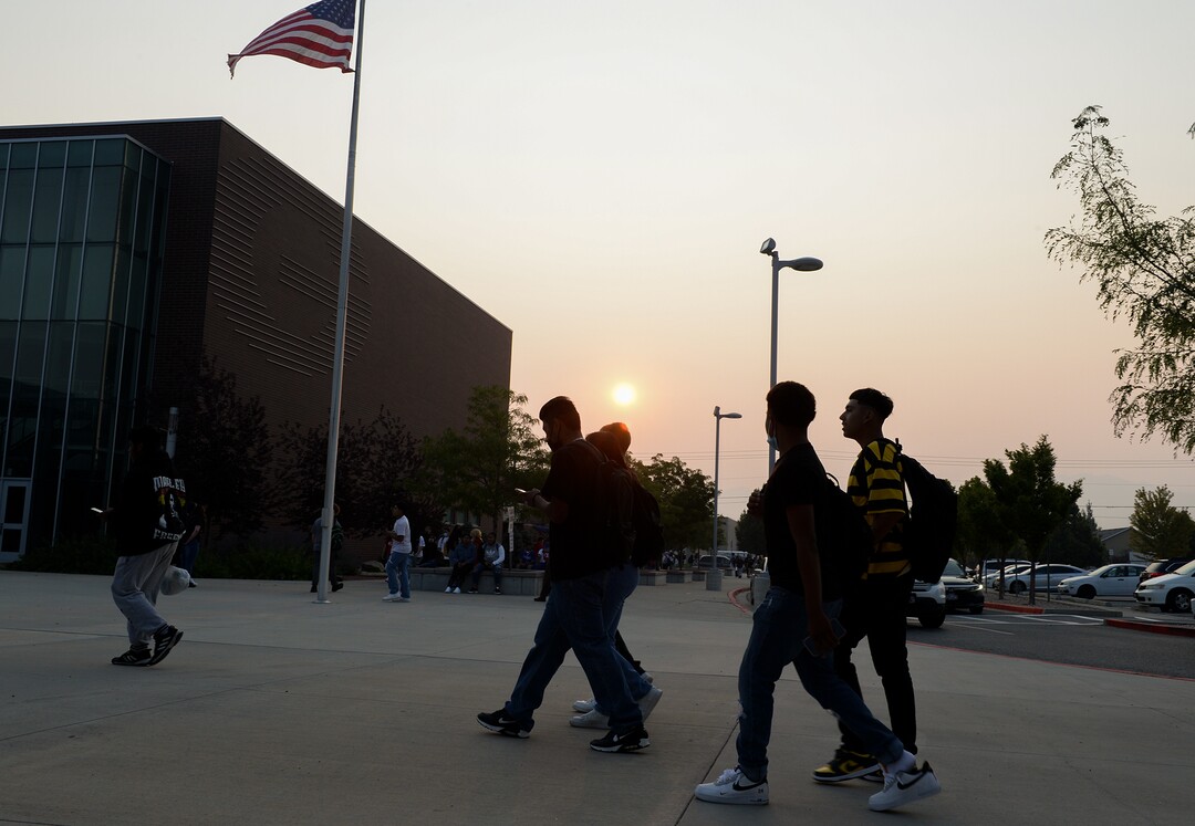 (Chris Samuels | The Salt Lake Tribune) Students begin the first day of school at Granger High School in West Valley City, Monday, Aug. 16, 2021.