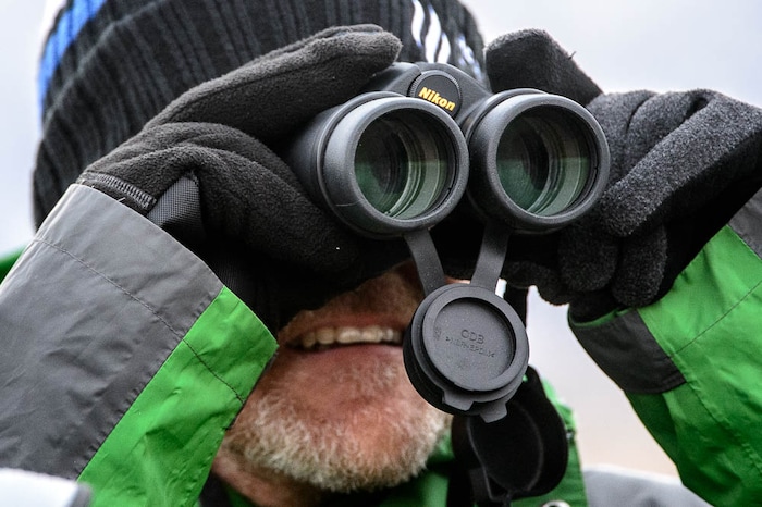 (Trent Nelson | The Salt Lake Tribune)  Brian Nordberg as Great Salt Lake Audubon hosts the 9th Annual Gullstravaganza, gull-watching event at Farmington Bay on Saturday Feb. 2, 2019.