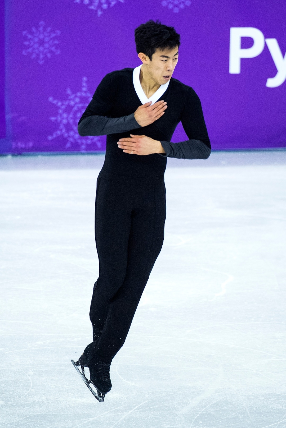 (Chris Detrick  |  The Salt Lake Tribune)  Salt Lake City's Nathan Chen competes in the Men Single Skating Free Skating at Gangneung Ice Arena during the Pyeongchang 2018 Winter Olympics Saturday, Feb. 17, 2018. Chen landed a record six quadruple jumps, scoring 215.08.