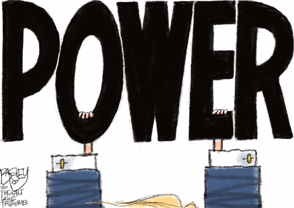 (Pat Bagley | The Salt Lake Tribune) This cartoon, titled "Power Grabber," appears in The Salt Lake Tribune on Wednesday, Nov. 11, 2020.