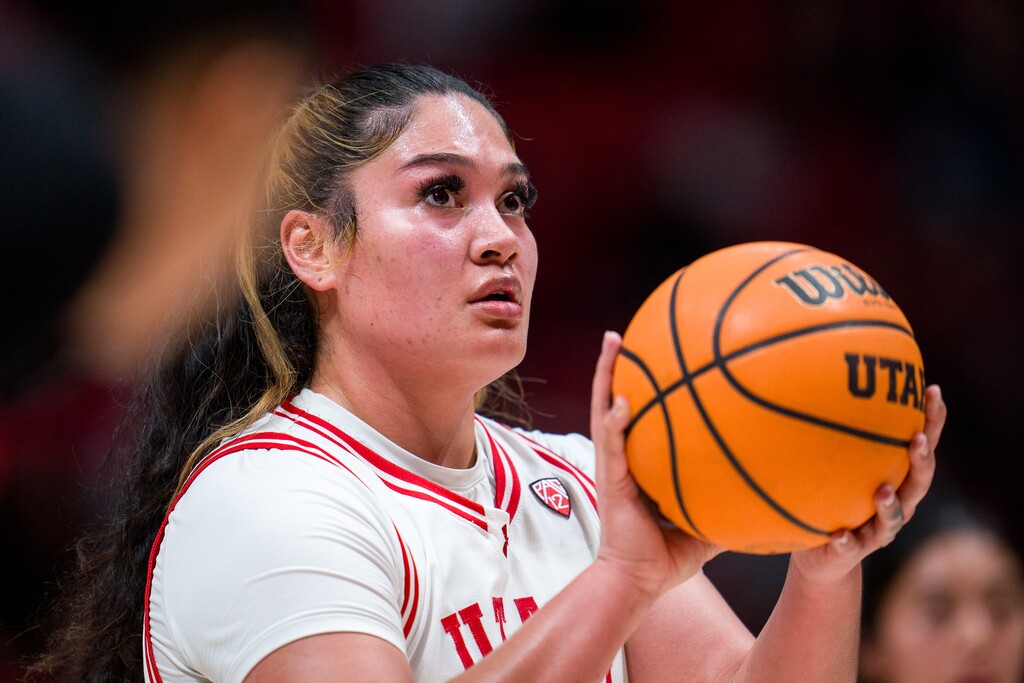 (Trent Nelson  |  The Salt Lake Tribune) Utah Utes forward Alissa Pili (35) as Utah hosts USC, NCAA basketball in Salt Lake City on Friday, Jan. 19, 2024.