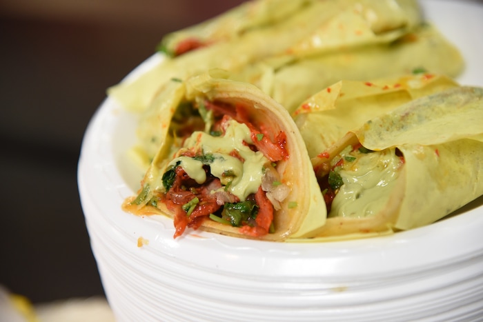 (Francisco Kjolseth  |  The Salt Lake Tribune)  Tacos al pastor with the works at Tacos Mi Caramelo, a late-night taqueria that is open until 2 a.m. most nights and 24-hours a day on Friday and Saturday.