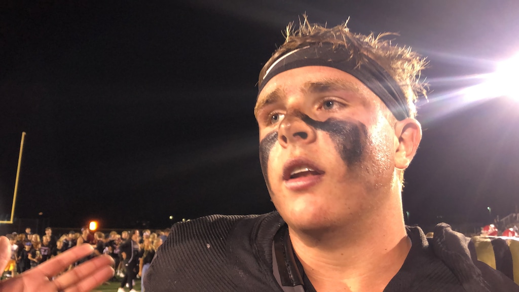 (Sammy Mora | The Tribune) Lone Peak running back and linebacker Luke Durfey was instrumental in the Knights' win over American Fork on Friday.