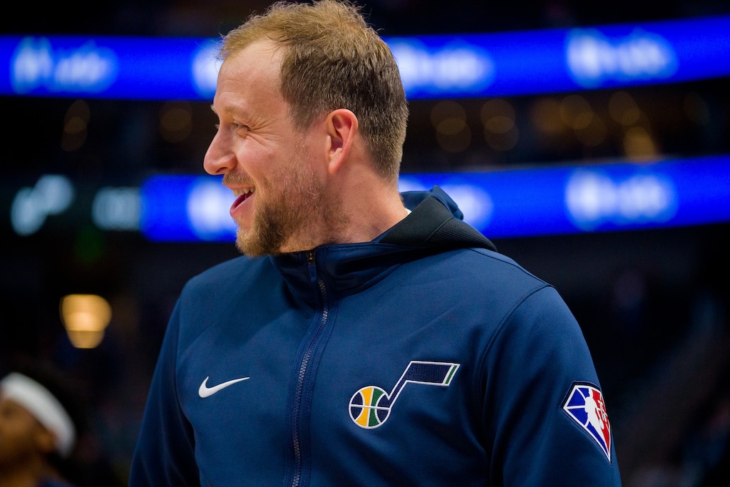 (Trent Nelson  |  The Salt Lake Tribune) Utah Jazz guard Joe Ingles (2) as the Utah Jazz host the New Orleans Pelicans, NBA basketball in Salt Lake City on Monday, Oct. 11, 2021.