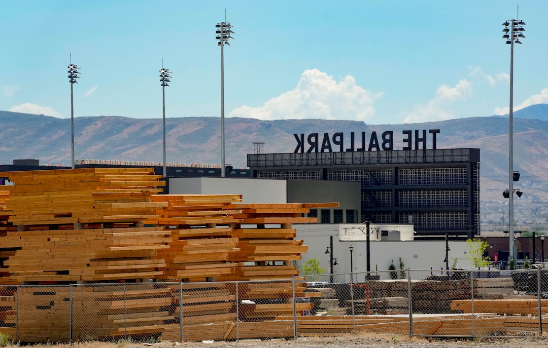 (Francisco Kjolseth | The Salt Lake Tribune) New development is pictured around The Ballpark at American First Square in South Jordan on Tuesday, July 21, 2026.