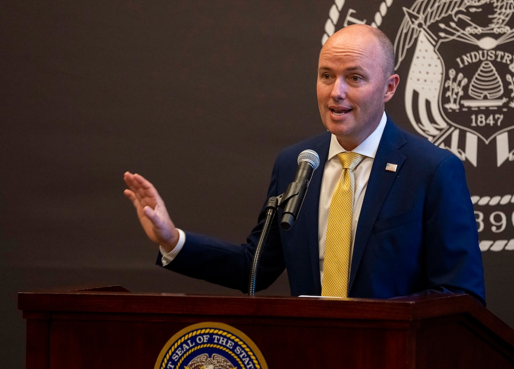 (Rick Egan | The Salt Lake Tribune) Gov. Spencer Cox answers questions during a news conference Thursday, July 1, 2021. President Joe Biden has named the Utah Republican to a bipartisan Council of Governors.