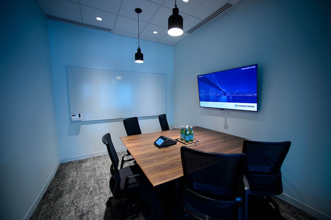 (Trent Nelson | The Salt Lake Tribune)  A conference room at CommonGrounds Workplace in Salt Lake City on Friday March 22, 2019. Downtown Salt Lake City's historic Orpheum Theatre has seen a multi-million dollar renovation and will now house Utah's first CommonGrounds Workplace, a San Diego-based provider of coworking spaces.