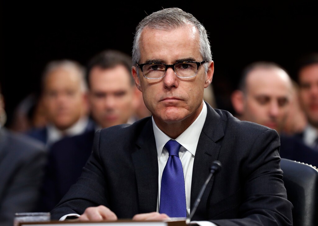 (Alex Brandon | Associated Press file photo) In this June 7, 2017 file photo, acting FBI Director Andrew McCabe appears before a Senate Intelligence Committee hearing about the Foreign Intelligence Surveillance Act on Capitol Hill in Washington. Attorney General Jeff Sessions on Friday fired former FBI Deputy Director McCabe, a longtime and frequent target of President Donald Trump's anger, just two days before McCabe's scheduled retirement date.