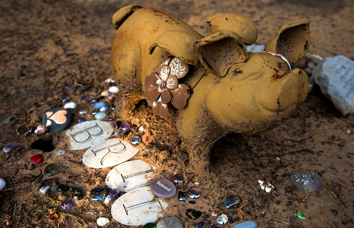 Leah Hogsten  |  The Salt Lake Tribune
Angels Rest is a three-acre cemetery for some 5,000 ÒplacementsÓ of dogs, cats, pigs, guinea pigs, birds and more features memorials of all kinds including wind chimes, painted rocks and personal effects. 
 Best Friends saves thousands of animals every year as the nation's largest no-kill sanctuary, encompassing some 3,700 acres about 5 miles outside Kanab.
