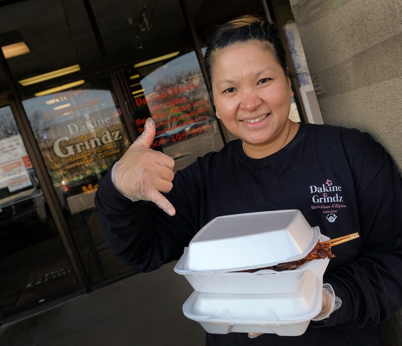 (Leah Hogsten | The Salt Lake Tribune) Dakine Grindz restaurant owner Leilani Bugtong was born in the Philippines, but grew up in Hawaii. She serves both cuisines at her restaurant in Sunset, Jan. 11, 2021.