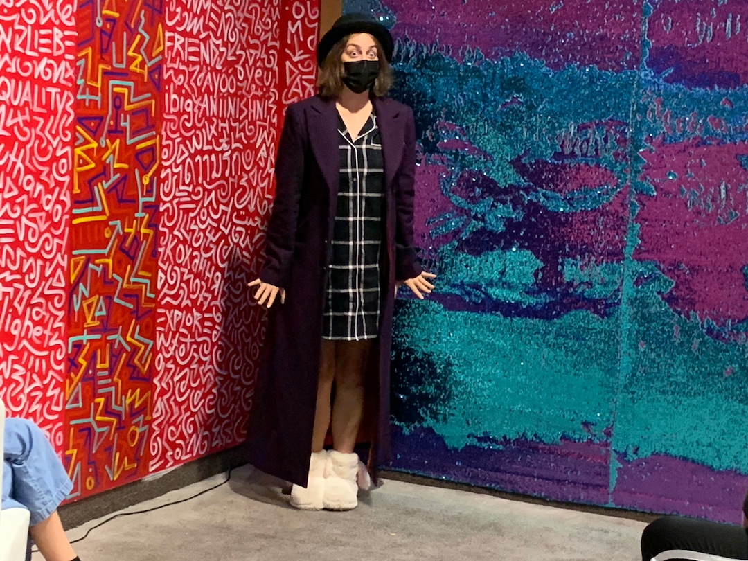 (Graham Brown  |  courtesy of SONDERimmersive) Catherine Mortimer plays The Jester in the experimental theater group SONDERimmersive's new production, "The Carousel," staged at the Dreamscapes walk-through art installation in The Gateway.