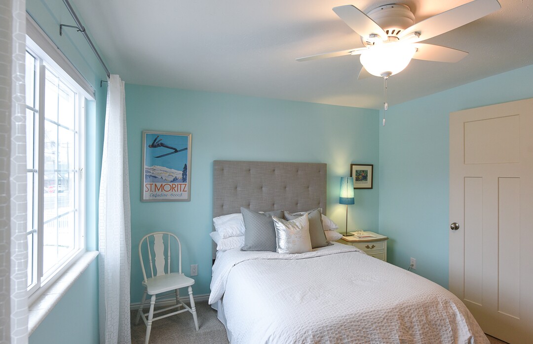 (Francisco Kjolseth  |  The Salt Lake Tribune)  Blair Tomten, who has been using the Kondo method to tidy up her home in Millcreek, started implementing the process four years ago after being inspired by the minimalism approach to tackling your stuff category by category as opposed to room by room. The guest room is now always ready with a few simple touches that are meaningful to her. 