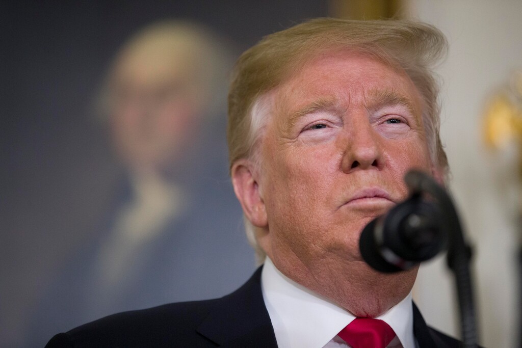 President Donald Trump pauses while speaking about the partial government shutdown, immigration and border security in the Diplomatic Reception Room of the White House, in Washington, Saturday, Jan. 19, 2019.(AP Photo/Alex Brandon)