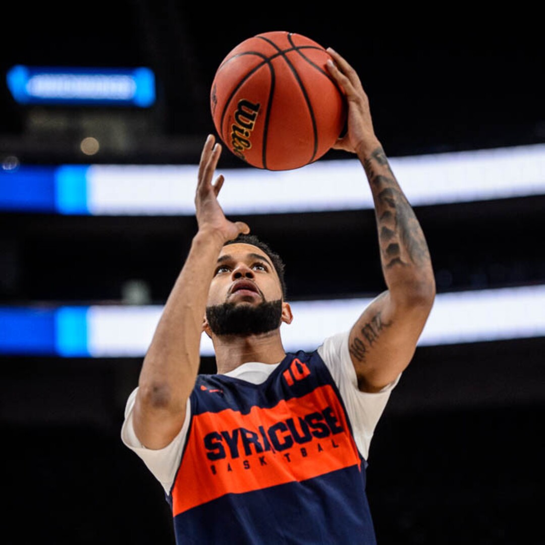 (Trent Nelson | The Salt Lake Tribune)  Syracuse Orange guard Howard Washington (10) as Syracuse practices for the 2019 NCAA Tournament in Salt Lake City on Wednesday March 20, 2019.