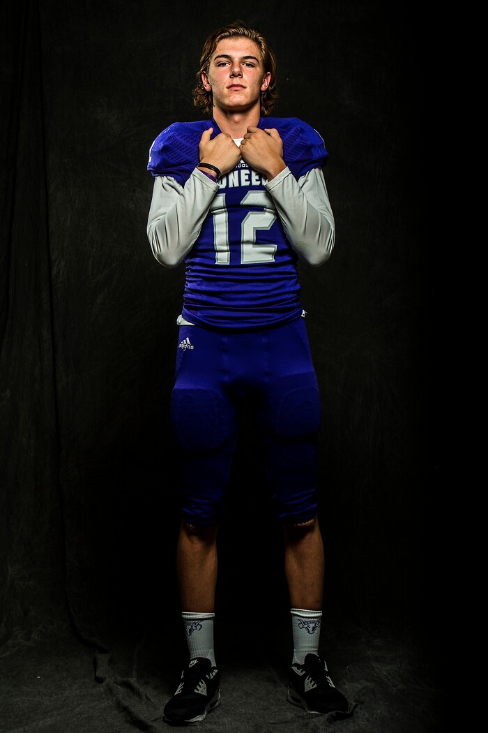 Chris Detrick  |  The Salt Lake TribuneLehi quarterback Cammon Cooper poses for a portrait Friday December 9, 2016. 