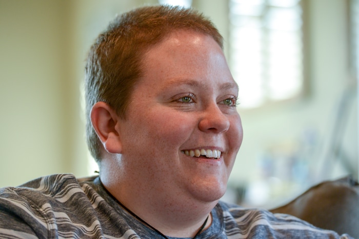 (Leah Hogsten  |  The Salt Lake Tribune)  I'm continually surprised at how well recovery is going," said Kris Irvin, Sept. 25, 2019,  after their top surgery in July of breast removal and chest reconstruction. "It's easier to breathe." After a lifetime of feeling like they were born into the wrong body, Kris came out as transgender four years ago. Top surgery, says Kris who now describes themselves as trans-masculine has helped relieve some of the anxiety and depression they feel surrounding their body dysphoria.