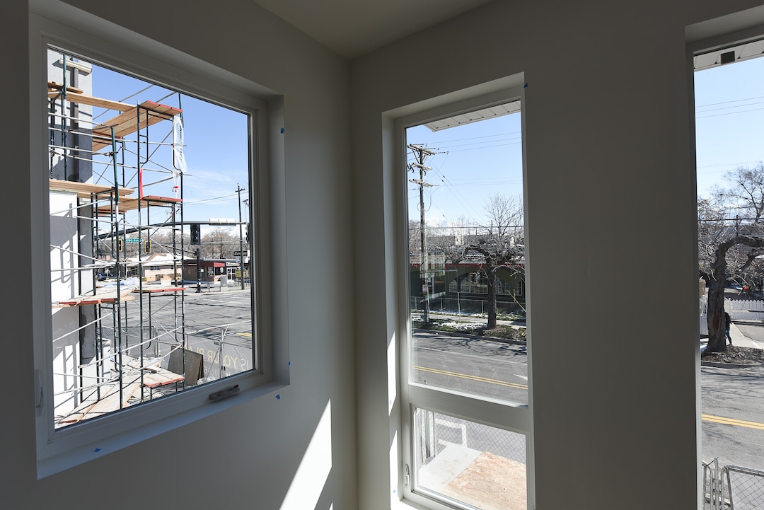 (Francisco Kjolseth  |  The Salt Lake Tribune)  The new 23-unit modern townhome project called "theEDITH," one of several in-fill townhomes projects by the company called CW Urban takes shape as it gets ready to open on the southwest corner of 1700 South and West Temple in Salt Lake City. The three story buildings will offer three unique floor plans ranging from 1545-1964 total square feet with 2-3 bedrooms, 2-3 baths and 1-2 car garage. 