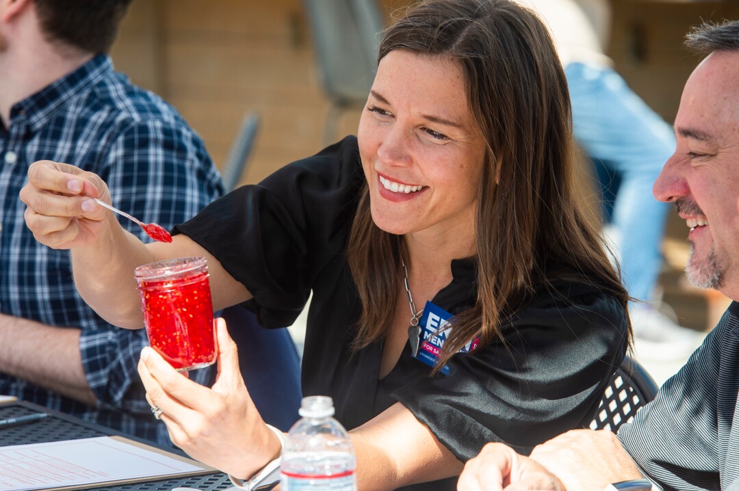(Rick Egan  |  The Salt Lake Tribune)      Salt Lake City Mayor candidate goes door-to-door talking to constituents in a Sugarhouse neighborhood, Saturday, Sept. 21, 2019.