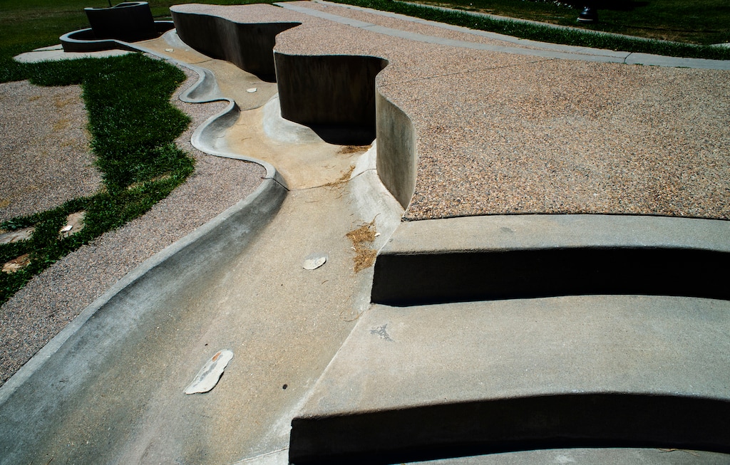 (Rick Egan  |  The Salt Lake Tribune)   Seven Canyons Fountain in Liberty Park, remains closed, until it can be updated to meet current health standards,Tuesday, Aug. 27, 2019.