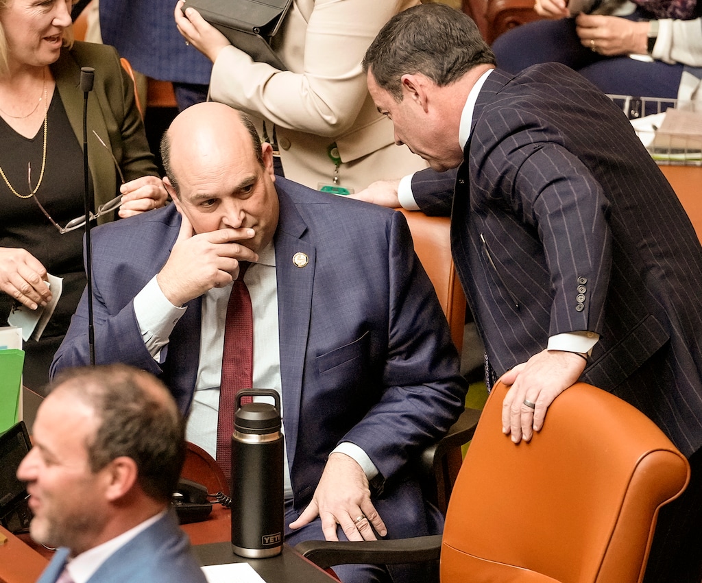 (Leah Hogsten | The Salt Lake Tribune)  Rep. Walt Brooks, R-St. George talks at the Capitol in this photo from Feb. 22, 2022. Brooks has updated his 2026 bill to prohibit open carry on Utah's college campuses.