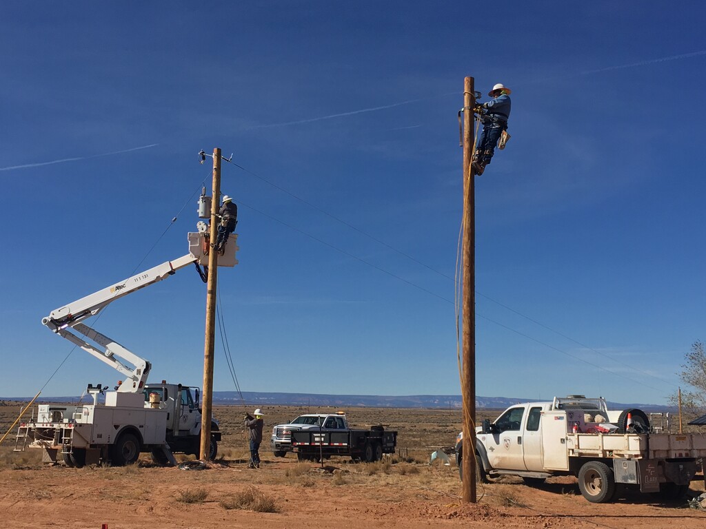 (Photo courtesy Navajo Tribal Utility Authority) The family in this home, located just north of Montezuma Creek and south of Blanding, Utah, had waited more than 20 years for electricity and was connected a year and a half ago. A number of Utah cities have joined the Light up Navajo project, which will help connect some of the estimated 60,000 residents who lack power in the Four Corners region.