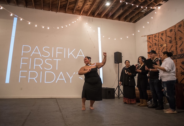 (Photo courtesy of Rosa Villoslada) The Malielole Dance Troupe performs at Ember in March 2018 for the launch of Pasifika First Fridays.