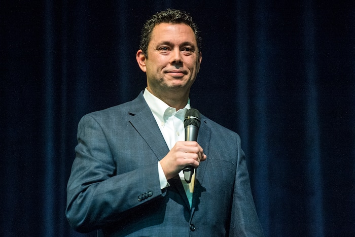 Chris Detrick  |  The Salt Lake Tribune
U.S. Rep. Jason Chaffetz, R-Utah, listens to a question during the town-hall meeting in Brighton High School Thursday February 9, 2017. 