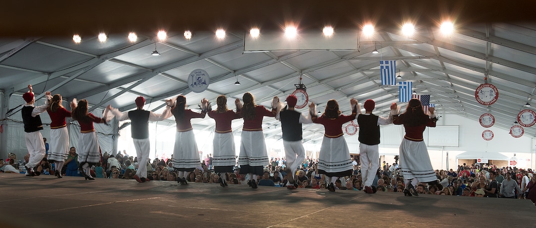 (Leah Hogsten  |  The Salt Lake Tribune) The Parthenon Dancers perform at the 42nd Annual Greek Festival on the grounds of the Holy Trinity Cathedral Greek Orthodox Church. The three day festival offers a wide variety of food and pastries, Greek musicians and dance performances.