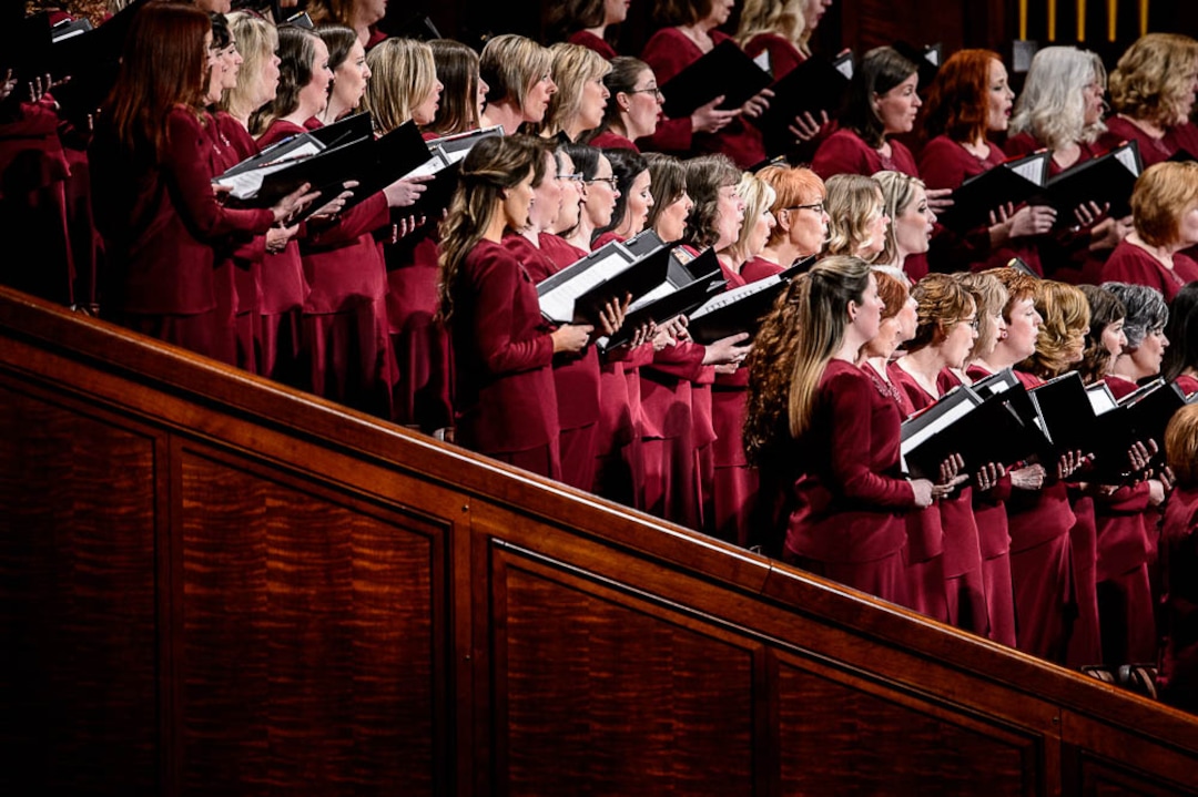 (Trent Nelson  |  The Salt Lake Tribune)  The Tabernacle Choir at Temple Square during the afternoon session of the189th Annual General Conference of The Church of Jesus Christ of Latter-day Saints in Salt Lake City on Sunday April 7, 2019.