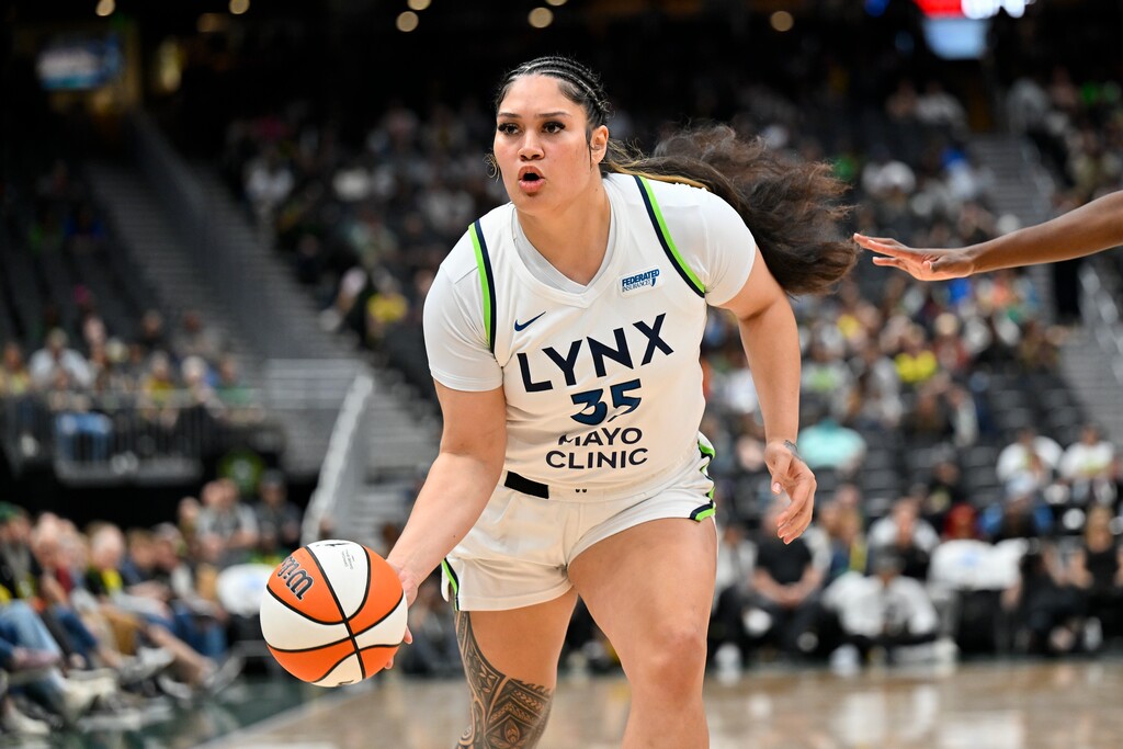 (Alika Jenner | AP) Minnesota Lynx forward Alissa Pili (35) in action during a WNBA basketball game, Tuesday, May 14, 2024, in Seattle.