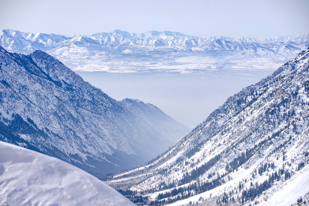 (Rick Egan | The Salt Lake Tribune) The Salt Lake Valley from Alta ski resort, on Saturday, Feb. 4, 2023.