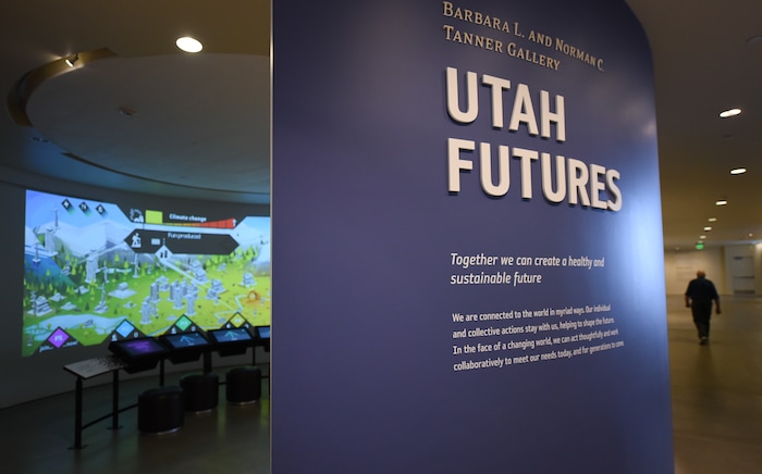 (Francisco Kjolseth  |  The Salt Lake Tribune)  The Natural History Museum of Utah at the Rio Tinto Center is officially introducing a new multiplayer game called Utah Climate Challenge, to help visitors consider issues of sustainability, biodiversity, population growth and urban sprawl. Located in the Utah Futures Gallery, the game is designed by Preloaded, a London-based company that specializes in designing games with a purpose to tackle complicated issues for a general audience.