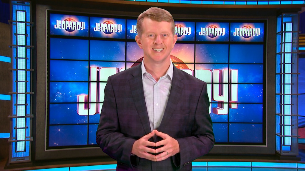 (JEOPARDY! via AP) This image released by JEOPARDY! shows Ken Jennings, a 74-time champion the the set of the popular quiz show.