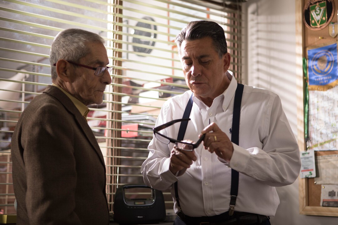 (Alvaro Reyes  |  courtesy of Sundance Institute) Romulo, right, is a private detective who hires Sergio, 83, to infiltrate a retirement home, in "The Mole Agent," directed by Maite Alberdi, an official selection of the World Cinema Documentary Competition at the 2020 Sundance Film Festival.