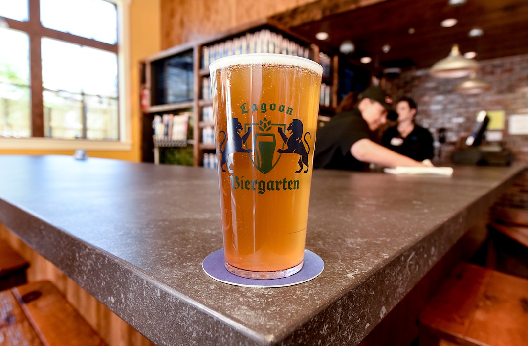 (Francisco Kjolseth  |  The Salt Lake Tribune)   Lagoon Amusement Park has opened its Bavarian-style Biergarten south of the wooden roller coaster.