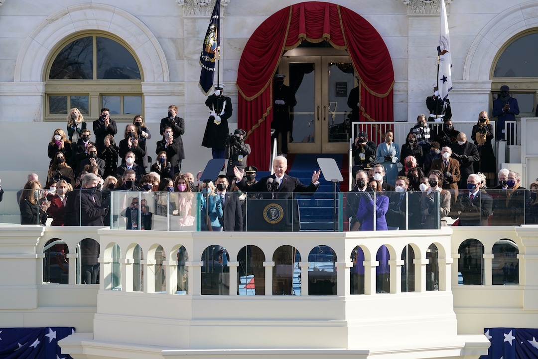 President Joe Biden delivers his inaugural address at the U.S. Capitol on Wednesday, Jan. 20, 2021. President Biden will unleash a full-scale assault on his predecessor’s legacy on Wednesday, acting hours after taking the oath of office to sweep aside Trump’s pandemic response, reverse his environmental agenda, tear down his anti-immigration policies, bolster the sluggish economic recovery and restore federal efforts aimed at promoting diversity. (Chang W. Lee/The New York Times)