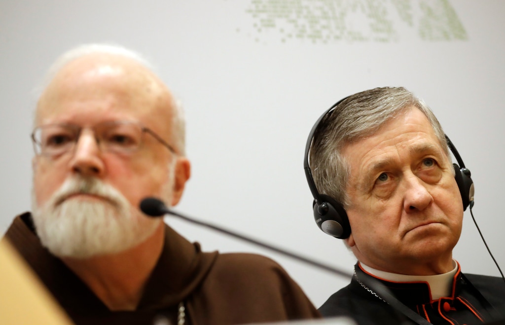 (AP Photo/Alessandra Tarantino) Chicago Archbishop Cardinal Blase J. Cupich, right, and Cardinal Sean Patrick O'Malley listen to reporters' questions at a media briefing during a four-day sex abuse summit called by Pope Francis, in Rome, Friday, Feb. 22, 2019. Cardinals attending Pope Francis' summit on preventing clergy sex abuse called Friday for a new culture of accountability in the Catholic Church to punish bishops and religious superiors when they fail to protect their flocks from predator priests.