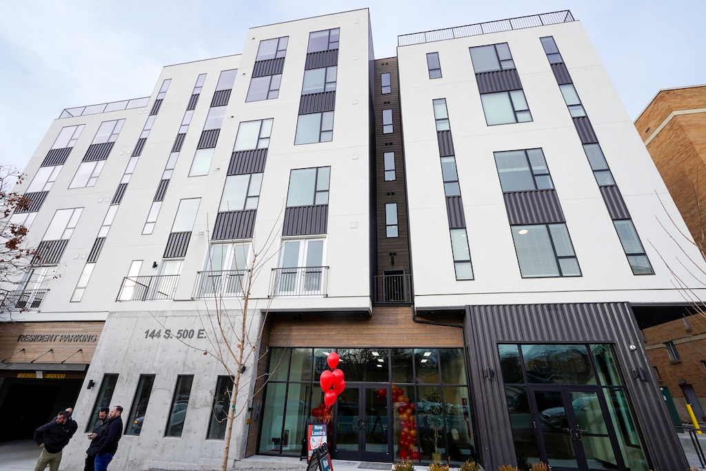(Chris Samuels | The Salt Lake Tribune) The exterior of an affordable housing development on 500 East in Salt Lake City, Wednesday, Jan. 8, 2025.