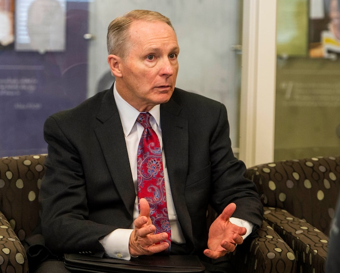 (Rick Egan  |  The Salt Lake Tribune)      Bruce C. Kusch, president of LDS Business College, talks about Ensign College, which will become the new name of the college in September, Tuesday, Feb. 25, 2020.