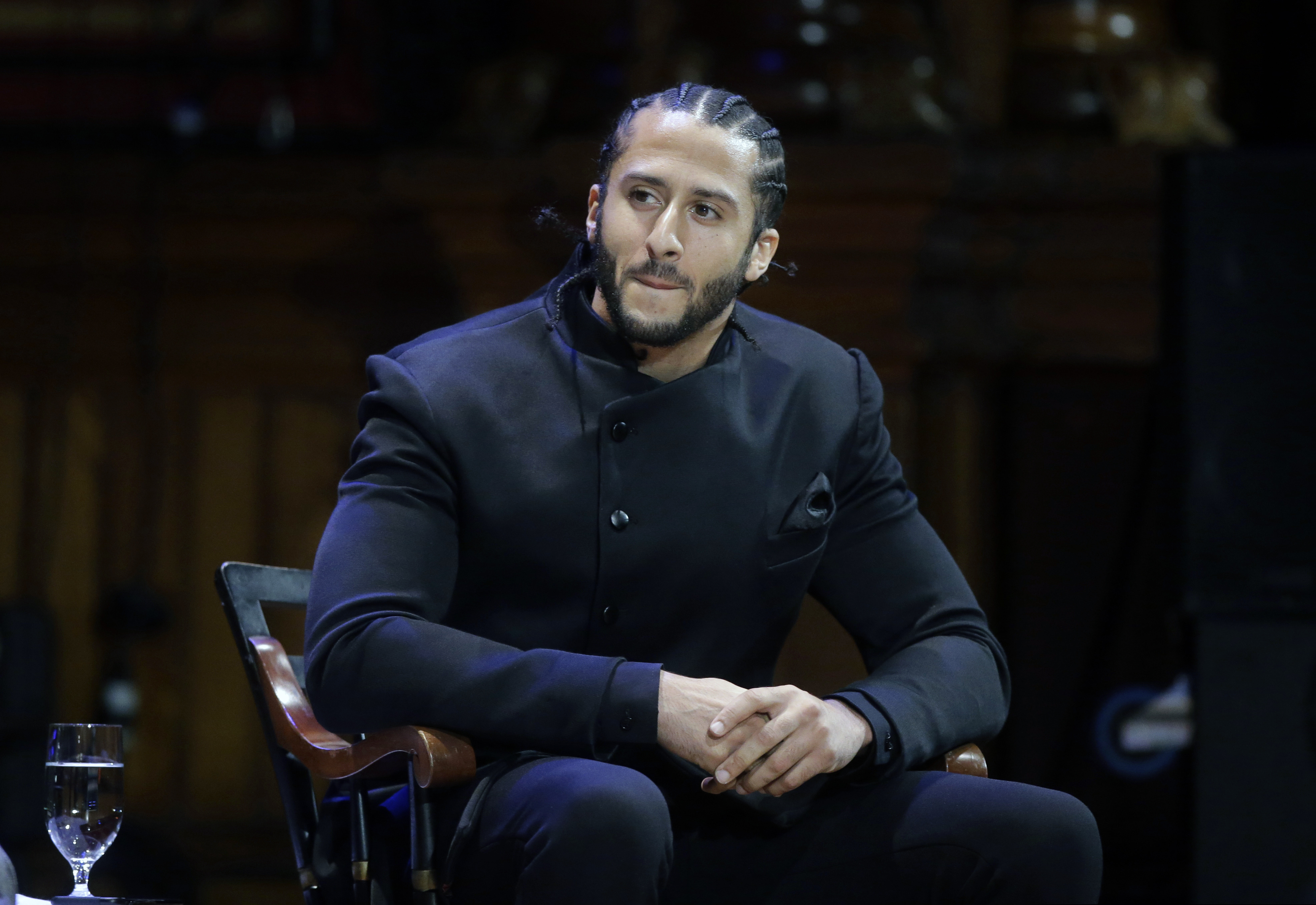 (Steven Senne | AP file photo) Former NFL football quarterback Colin Kaepernick at Harvard University in Cambridge, Mass., Oct. 11, 2018. Recent societal events, including of course the death of George Floyd, appear to be leading to major changes on the sports front. The kind of changes Kaepernick sought four years ago when he began kneeling.
