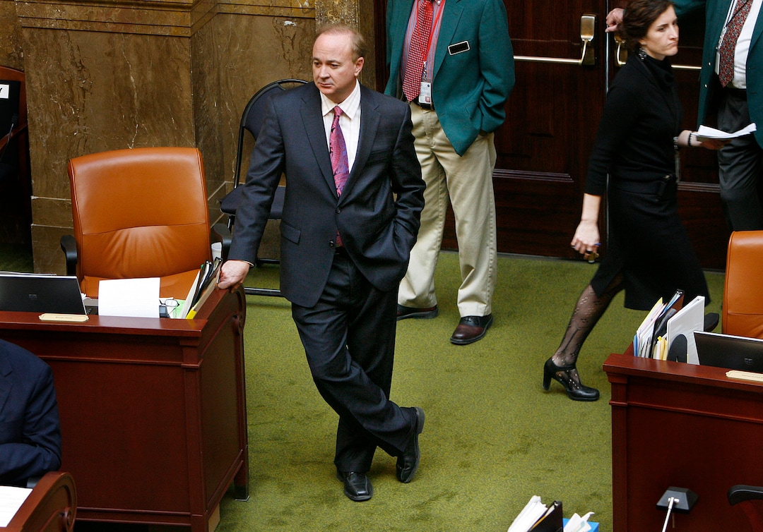 (Scott Sommerdorf  | Tribune file photo)

House Majority Leader Kevin Garn, R-Layton, awaits his turn to speak on the floor of the Utah House of Representatives, Feb. 4, 2010. About one month later, on the last night of the legislative session, he confessed to a 25-year-old incident of nude hot tubbing with a 15-year-old female employee. The admission came as The Salt Lake Tribune was preparing to publish a story on the relationship and his later payment of $150,000 to the woman when she threatened to go public during his 2002 bid for Congress. Garn resigned within a couple of days of the long-secret scandal going public.