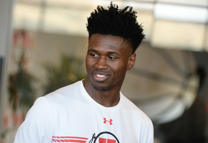 (Francisco Kjolseth  |  The Salt Lake Tribune)  Donnie Tillman speaks with the press during media day at the Ute basketball practice facility on Wed. Sept. 26, 2018.