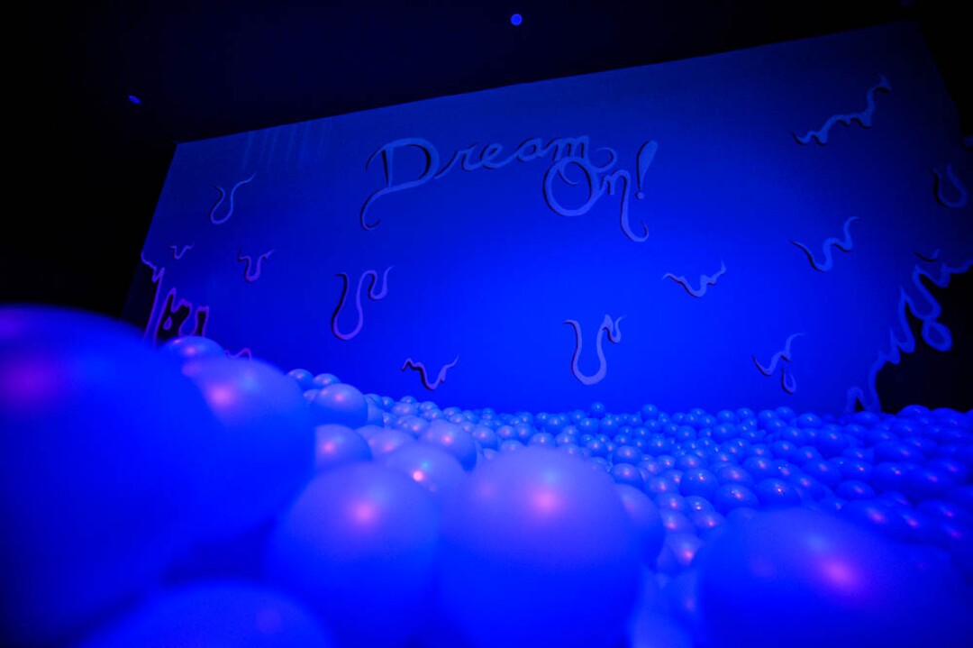(Trent Nelson | The Salt Lake Tribune)  The ball pit at dreamscapes in Salt Lake City on Tuesday March 12, 2019. Dreamscapes is a project of the Utah Arts Alliance. It runs for one month from March 15 through April 15.