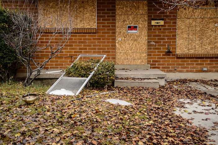 (Trent Nelson | The Salt Lake Tribune)  
UDOT is buying 49 homes in Midvale to widen I-15, and 24 are vacant. The neighborhood is having trouble with homeless people breaking in and trying to squat there. UDOT promises to start demolition next week. Tuesday Dec. 11, 2018.