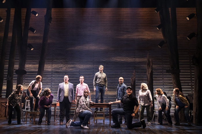 (Matthew Murphy  |  photo courtesy Broadway at the Eccles) The ensemble of the national tour of the Broadway musical "Come From Away," which will play at Salt Lake City Eccles Theater, Nov. 6-11, 2018.