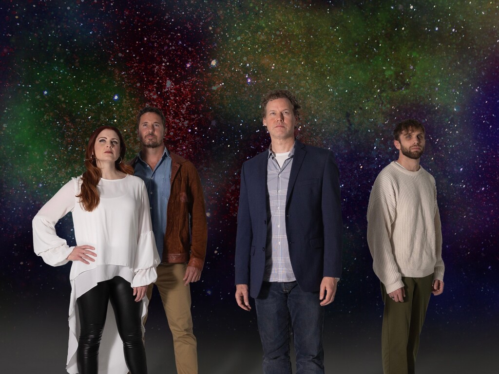(BW Productions) Ginger Bess, Aleks Pevec, Kevin Earley and Justin Luciano, from left, lead the cast of Pioneer Theatre Company's production of the musical "Natasha, Pierre & The Great Comet of 1812," scheduled to run May 10-25, 2024.