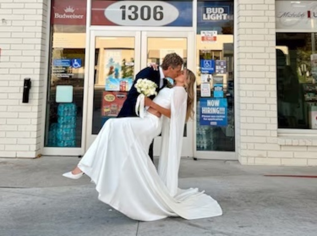 (Kian Robison) Jeff Robison and Grace Goddard stop for a Diet Coke at Top Stop in east Salt Lake City on their way to the alternative reception site on June 20, 2026.