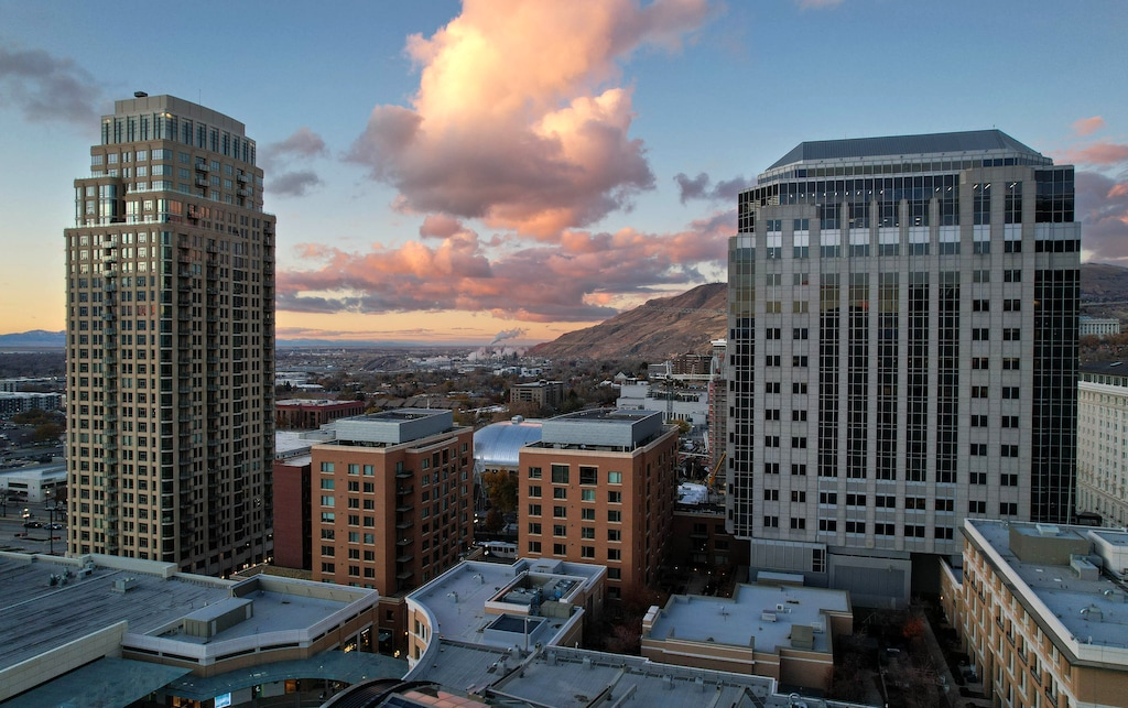 (Francisco Kjolseth | The Salt Lake Tribune) Residential and office towers in Salt Lake City, Wednesday, Nov. 27, 2024. Utah's capital city grew by 2% in 2024.