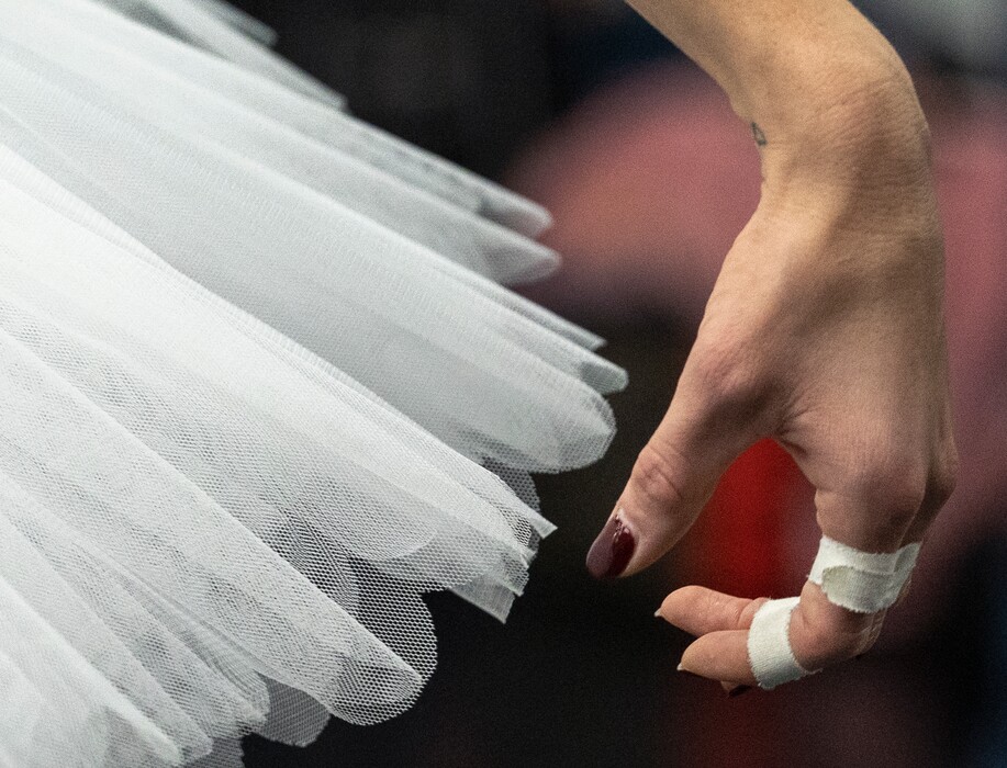 (Leah Hogsten | The Salt Lake Tribune) A Ballet West corps artist rehearses for a production of The Nutcracker at the Capitol Theatre. Performing arts is one sector that was still struggling to recover to pre-pandemic levels in 2021.